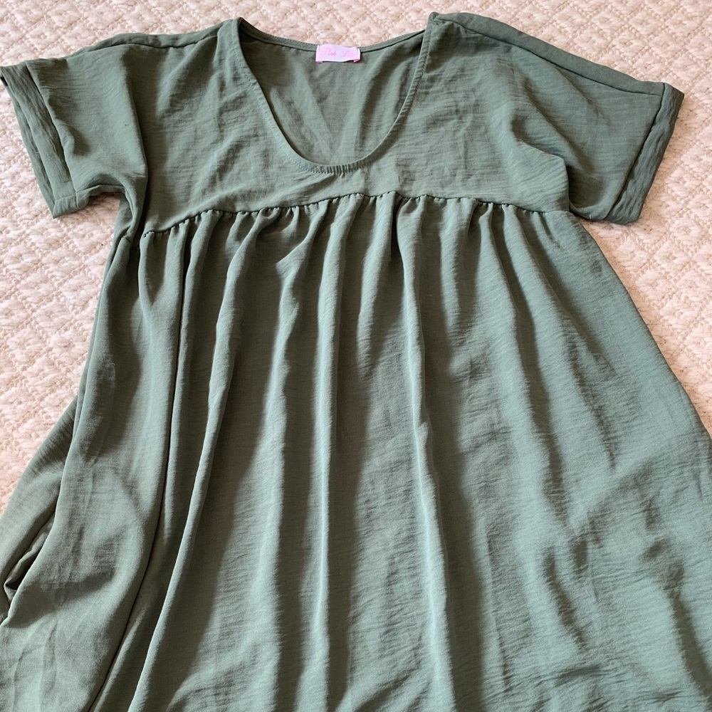 Boho Army Green Sundress